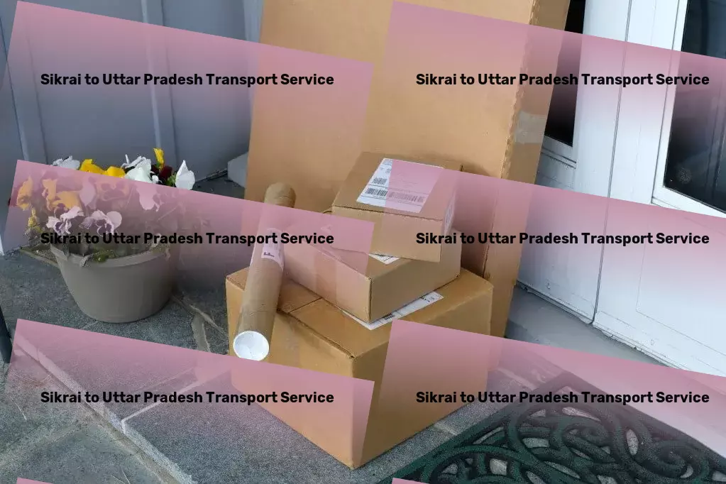 Sikrai to Uttar Pradesh Transport Large item transport services